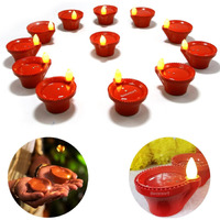 BONZELLA 6 Pcs Water Sensor Diya Lights Electric Flameless & Smokeless LED Diyas | Eco-Friendly Led Diyas Candle Warm Ambient Lights for Home Decor, Diwali Festivals Decoration,Christmas,New Year(6)