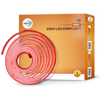 wipro Garnet 5 Meter Led Strip Light| 120 LEDs/Mtr | Red | Ip65-Waterproof | Flexible Rope Light for Outdoor & Indoor Decoration for Diwali, Christmas|Strip for Balcony, False Ceiling|Pack of 1