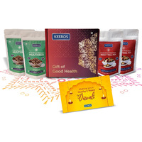 Keeros Healthy Diwali Sweets Gift Box |Combo of 2 varieties of Tasty & Nutritious Sweet Snacks (Dry Fruits mixed gift box) in Premium Gift Hamper | Perfect Diwali Gift Items for Family