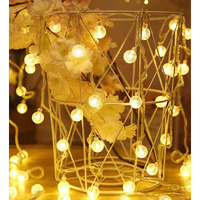 Gesto Crystal Ball Led Serial String Lights - 10 Feet 14 Led Fairy Lights Waterproof Indoor Outdoor | Home Decoration, Diwali Lights for Decoration,Christmas Lights for Home Decor (Warm White)