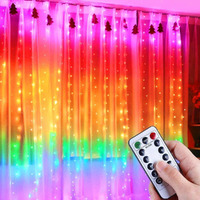 Gesto 5V USB Curtain Led String Light for Home Decor RGB Fairy Lights with 8 Modes Remote Controller | Hanging Light for Room Decor,Birthday Decoration,Wall Decoration,Diwali Decoration(9.8x9.8 Ft)