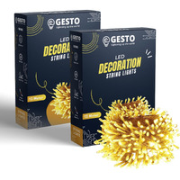 Gesto Warm White Led Serial lights for decoration - String lights for home decoration,Fairy Lights | Christmas, Diwali Decoration Lights for balcony | Copper Wire Pixel Light (12 meter | Pack of 2)