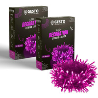Gesto Pink Led Serial lights for decoration - String lights for home decoration,Fairy Lights | Christmas, Diwali Decoration Lights for balcony | Copper Wire Pixel Light (20 meter | Pack of 2)