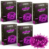 Gesto Pink Led Serial lights for decoration - String lights for home decoration,Fairy Lights | Christmas, Diwali Decoration Lights for balcony | Copper Wire Pixel Light (20 meter | Pack of 5)