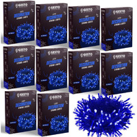 Gesto Blue Led Serial lights for decoration - String lights for home decoration,Fairy Lights | Christmas, Diwali Decoration Lights for balcony | Copper Wire Pixel Light (20 meter | Pack of 10)