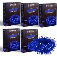 Gesto Blue Led Serial lights for decoration - String lights for home decoration,Fairy Lights | Christmas, Diwali Decoration Lights for balcony | Copper Wire Pixel Light (12 meter | Pack of 5)