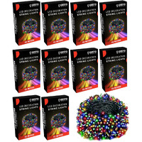 Gesto Multicolor Serial String Led Light with 8 Modes Changing Controller - Waterproof Serial Lights for Decoration Long | for Home,Diwali Decoration, Christmas,Patio Garden(45 Meter | Pack of 10)