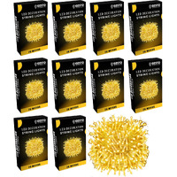 Gesto Warm White Led Serial Lights for Decoration - String Lights for Home Decoration | Christmas, Diwali Decoration Lights | Copper Wire Pixel Light (20 Meter | Pack of 10)
