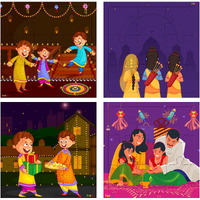 Fiddlys Wood Jigsaw Puzzles for Kids & Children -9 Pieces Age 3+ (Diwali Gift Pack of 4)