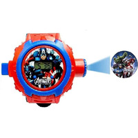 SELLORIA Digital 24 Images Projector Watch For Kids Boys Rubber Material Watch, Diwali Gift, Birthday Return Gift, Best Digital Toy Watch For Boys & Girls (Avenger), Band_Red, Dial_Multicolor