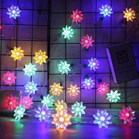 PESCA Lotus Flower String Lights for Indoor Outdoor Decoration Diwali Light for Diwali Christmas Navratri Valentine Gift Home Decoration Light (3 Meter 14 LED, MULTICOLOUR)
