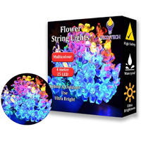 fizzytech Flower Fairy String Lights of Home Decoration Diwali Light for Party Birthday Diwali Christmas Home Decoration Light with 8 Flashing Modes (4 Meter 25 LED, Multicolour)