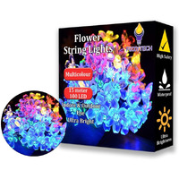 fizzytech 100 Led 15 Meter 8 Mode Flower Multicolor String Lights of Home Decoration, Diwali Light for Party Birthday Diwali Christmas 100 Flower Led 15 Meter
