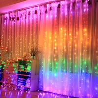 The Purple Tree Multicolor Fairy Curtain Light (300 LED, 10 Strings, 3x3 Mtr) Indoor Outdoor Decoration for Diwali, Christmas, Party, Home, Patio with Remote and USB Power Supply, Best Diwali Lights