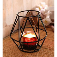 The Purple Tree Cast Iron Geometrical Table Tealight Holder (Pack of 1 pc), Diwali Tealight Holder, Christmas Candle Holder, Diwali Decorations, Diwali dcor, Diwali Gifts
