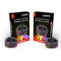 Gesto Multicolor Serial String Led Light with 8 Modes Changing Controller - Waterproof Serial Lights for Decoration Long | for Home,Diwali Decoration, Christmas,Patio Garden(45 Meter | Pack of 2)