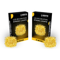 Gesto Warm White Led Serial lights for decoration - String lights for home decoration,Fairy Lights | Christmas, Diwali Decoration Lights for balcony | Copper Wire Pixel Light (20 meter | Pack of 2)