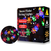 fizzytech Plastic Snow Flake String Lights Of Home Decoration Diwali Light For Party Birthday Diwali Christmas Navratri Valentine Gift And Lights Of Home Decoration (4 Meter 25 Led, Multiclour)