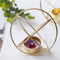 The Purple Tree 3D Geometric Tealight Candle Holder (Pack of 1, Golden), Christmas Tealight Holder, Diwali Candle Holder, Diwali Decorations, Diwali dcor, Diwali Gifts