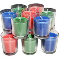 Pure Source India Votive Glass Candles, Pack of 12 (Scented - Lavender, Lemon Grass & Rose) Diwali Gift and Dcor