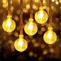 PESCA 15 Led Crystal Bubble Ball String Fairy Lights For Decortaion Diwali Christmas Xmas Light For Diwali Home Decorations Lighting (Warm White),3 meters