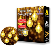 fizzytech Crystal Bubble Ball String Lights of Home Decoration Diwali Light for Party Birthday Diwali Christmas Navratri Valentine Gift Home Decoration Light 30 Meter 200 LED, Warm White