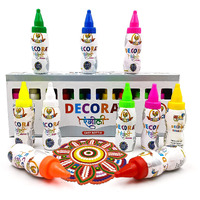 CraftVatika 10 Rangoli Colour Powder Tube Kit, Diwali Decoration Items Bottles Tool Floor Art Rang for Home Navratri Pongal Pooja Mandir Decor (10 Bottle Style B) (Set of 10)