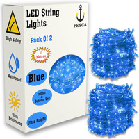 PESCA LED String Lights Serial Bulbs Ladi Decoration Lighting for Diwali Christmas (11 Meters) - Set of 2, Blue