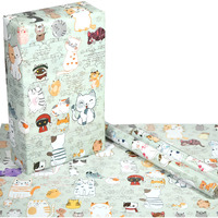 eVincE Gift Wrapping Paper Kids Birthday | Cat pattern & facts Diwali Rakshabandhan Christmas all occasion | set of 5 recyclable paper to wrap gifts