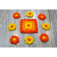 JH Gallery Handmade Artificial Flowers Rangoli Set Decoration Home Decor - Home and Pooja Room Decorative Floor Mats, Diwali Festive for Home Floor Decor
