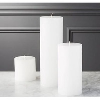 AuraDecor Unscented Pillar Candle Set of 3 | Votive Candles for Home Decor | Diwali Decoration Long Burning, Smokeless, Dripless | Parraffin Wax (2x2, 2x4, 2x6 Inches)
