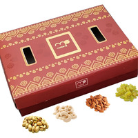 Maalpani Dry Fruit Gift Hamper Box | Diwali Gift Hamper Box Pack for Family Friends Corporate Office Clients | Diwali Festival, 200g | Pack of 4 | (Kaju, Badaam, Kishmish, Pista Each 50g Pack)