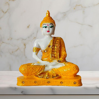 KBV Meditating Gautam Buddha Statue Showpiece Idol Figurine for Feng Sui, Vastu, Home Decor, Office, Diwali, Gifting, Living Room, Bedroom, Study Table, Bookself (Marble Yellow)