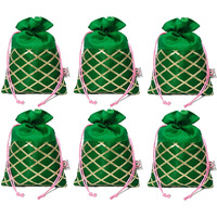 2DS Womens Gota Work Silk Potli Bags for Gifting purpose. Wedding, Diwali Gifts Packing (Green) - Set of 30