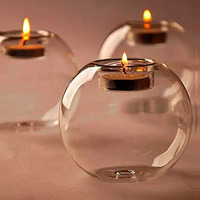 The Purple Tree Glass Orb Tealight Candle Holders for Christmas (Pack of 1) Christmas Tealights, Corporate Gifts, Home Decor Gift Item, Diwali Decoration, Diwali Dcor