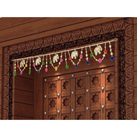 CraftVatika Toran for entrance door for Diwali Decoration Bandhanwar Navratri Pongal Onam for Door/ Wall Hanging Bandarwal for Pooja Temple Elephant Design Pompom (Size 35 Inches x 4 Inches )