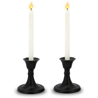 PURESTORY Candle Holder | Candle Holders for Home Decoration | Heat Resistance with Aesthetic Appeal | Best for Gifting & Diwali Decoration | Black Metal Candle Stand | Size - 3.5 Inch | Pack of 2