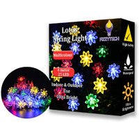 fizzytech Plastic 26 Led Lotus Flower Decoration Lights Plug In Fairy String Lights Diwali Christmas, Lights Of Home Decoration4 Meter 26 Led Multicolor