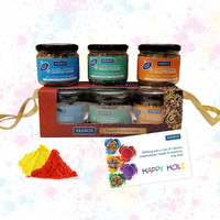 Keeros Healthy Diwali Gourmet Gift Hamper : Combo of Sweet & Salted, Tasty & Nutritious Roasted Super Snacks in Beautiful Glass Jars Packed in a Premium Gift Box | A Perfect Diwali Gift Item