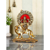 CraftVatika Durga Devi Maa Murti Showpiece Sherawali Ma Kali Decorative Statue for Navratri Home Diwali Decoration Items and Diwali Gifts for Family and Friends (7X 3X 8 Inch)