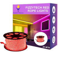 fizzytech Super Bright 20 Meter Waterproof LED Ceiling Light for False Ceiling,Cove Light, Led Strip Light for Home Decoration,Diwali,Christmas-Modes Changing Lights of Home Decoration (RED)