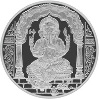 MAA SILVER 999 Pure Silver Ganpati/Ganesh Ji Coin/Sikka for Diwali|Dhanteras with Box for Gifting & Religious Use (5 Grams)