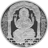 MAA SILVER 999 Purity Silver Ganpati/Ganesh Ji Coin/Sikka for Diwali|Dhanteras with Box for Gifting & Religious Use (10 Grams)
