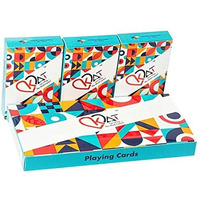 KAT 3 Pieces Playing Cards Pure Plastic 100% PVC Design G H J Multicolour Pack Premium Deck for Bridge Rummy Poker Holi Diwali Taash Game Nights Party & Fun