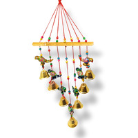 JH Gallery Handcrafted Rajasthani Wind Chime Door/Wall Hanging Decorative Showpiece/Wall Hanging/Home Decor/Home Furnishing/Diwali Gift/Corporate Gift (Colored Parrot)