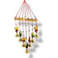 JH Gallery Handcrafted Rajasthani Wind Chime Door/Wall Hanging Decorative Showpiece/Wall Hanging/Home Decor/Home Furnishing/Diwali Gift/Corporate Gift (Ganesh Ganpati)