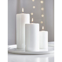 AuraDecor Unscented Pillar Candle Set of 3 | Votive Candles for Home Decor | Diwali Decoration Long Burning, Smokeless, Dripless | Parraffin Wax (3x3, 3x4, 4x6 Inches)