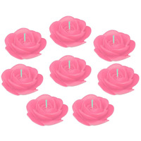 Shraddha Creation Floating Rose Candle | Water Floating, Pink Rose Shaped Decorative Scented Candle with Cucumber Melon Fragrance, Perfect for Diwali, Party and Wedding Decoration (Set of 8)