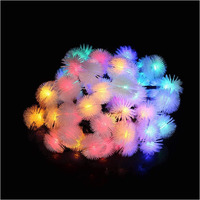 fizzytech Plastic Furry Snow Ball String Lights Of Home Decoration Diwali Light For Party Birthday Diwali Christmas Gift Lights Of Home Decoration (3 Meter 15 Led, Multicolour)