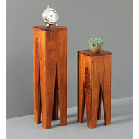 SMAART CRAAFTS Cosmo Solid Wood END Table for Living Room and Bed Room| Premium Design Side Table for Home | Maple Finish, Solid Sheesham Wood | Set of 2 Diwali Decorations